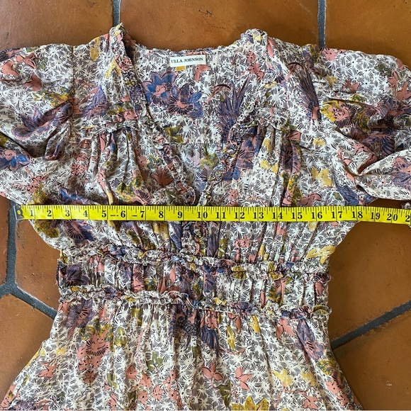 Ulla Johnson Ruffled Tiered Floral Mini Dress Size 4 Boho Prairie Cottage Core - Picture 8 of 8